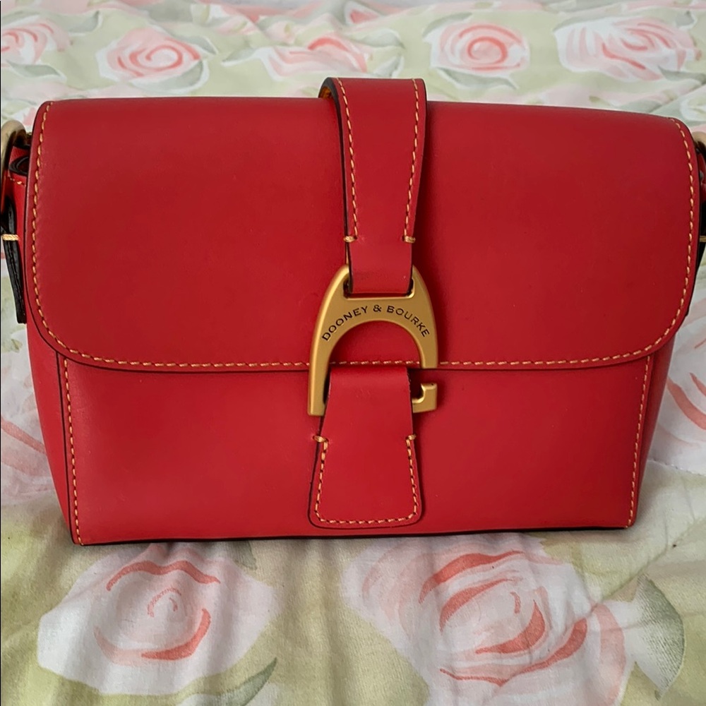 COPY - Dooney & Bourke Leather Shoulder Bag in burnt orange color.